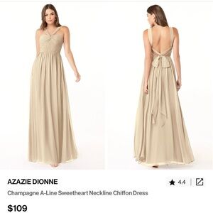 Azazie Dionne Champagne Chiffon Dress